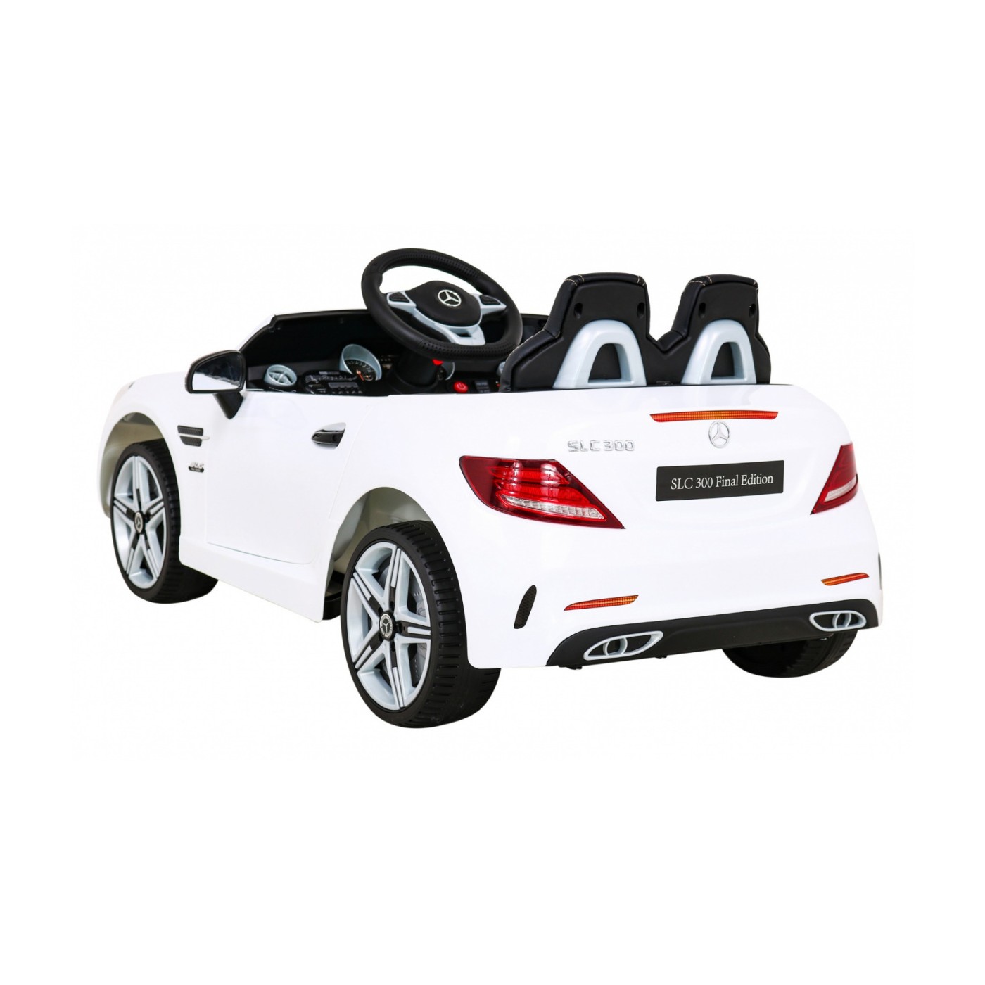 Mercedes Benz SLC300 Dětská baterie do auta Bílá MP3 zvuková světla Dálkové ovládání Pomalý start