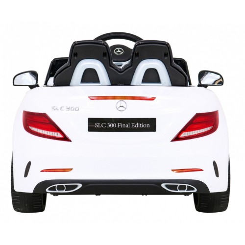Mercedes Benz SLC300 Dětská baterie do auta Bílá MP3 zvuková světla Dálkové ovládání Pomalý start