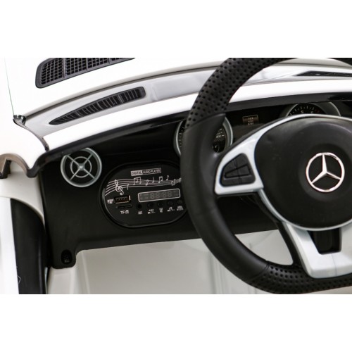 Mercedes Benz SLC300 Dětská baterie do auta Bílá MP3 zvuková světla Dálkové ovládání Pomalý start