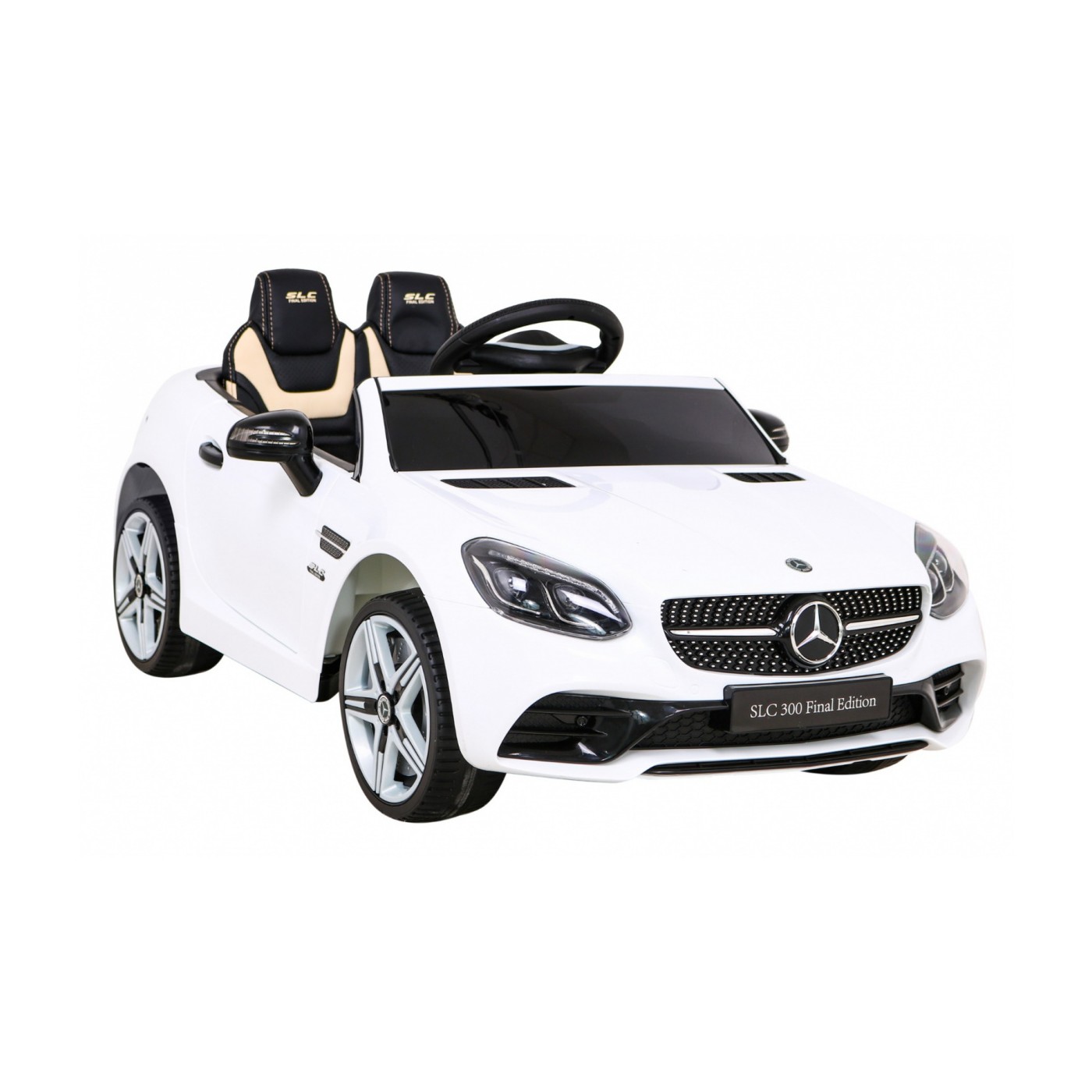 Mercedes Benz SLC300 Dětská baterie do auta Bílá MP3 zvuková světla Dálkové ovládání Pomalý start