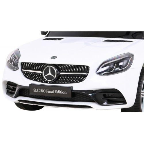 Mercedes Benz SLC300 Dětská baterie do auta Bílá MP3 zvuková světla Dálkové ovládání Pomalý start