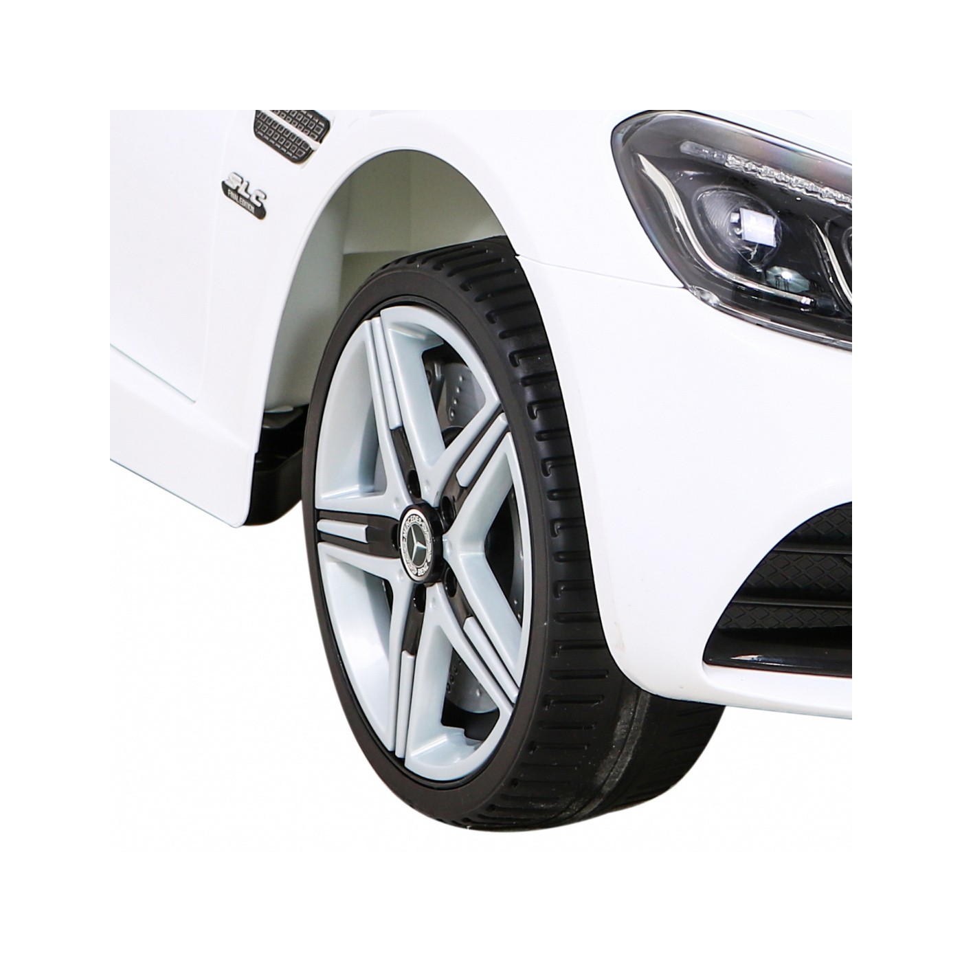 Mercedes Benz SLC300 Dětská baterie do auta Bílá MP3 zvuková světla Dálkové ovládání Pomalý start