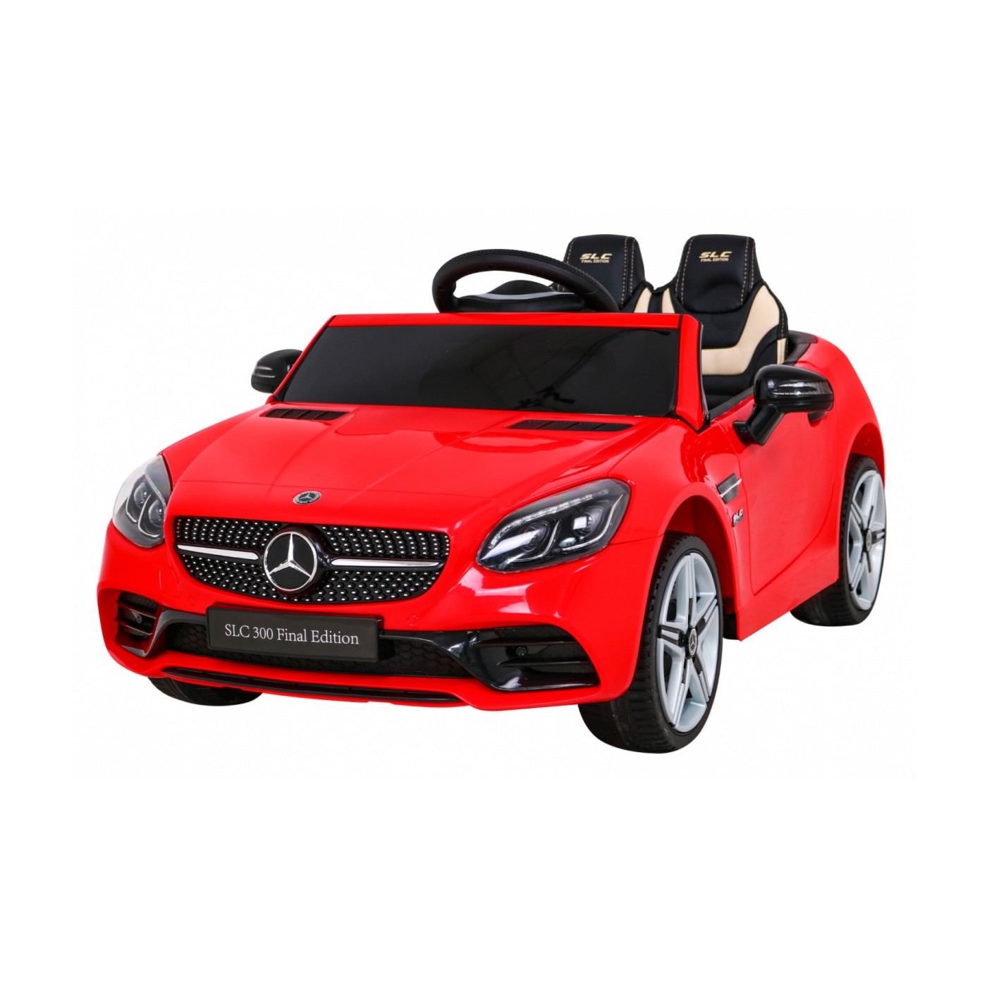 Mercedes Benz SLC300 Dětská baterie Auto Červená MP3 Zvukové světla Dálkové ovládání Pomalý start