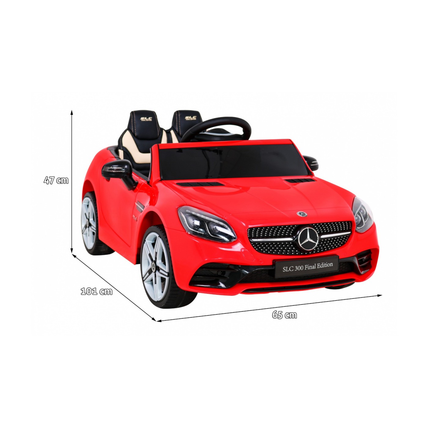 Mercedes Benz SLC300 Dětská baterie Auto Červená MP3 Zvukové světla Dálkové ovládání Pomalý start