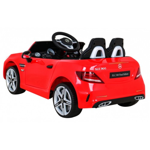 Mercedes Benz SLC300 Dětská baterie Auto Červená MP3 Zvukové světla Dálkové ovládání Pomalý start