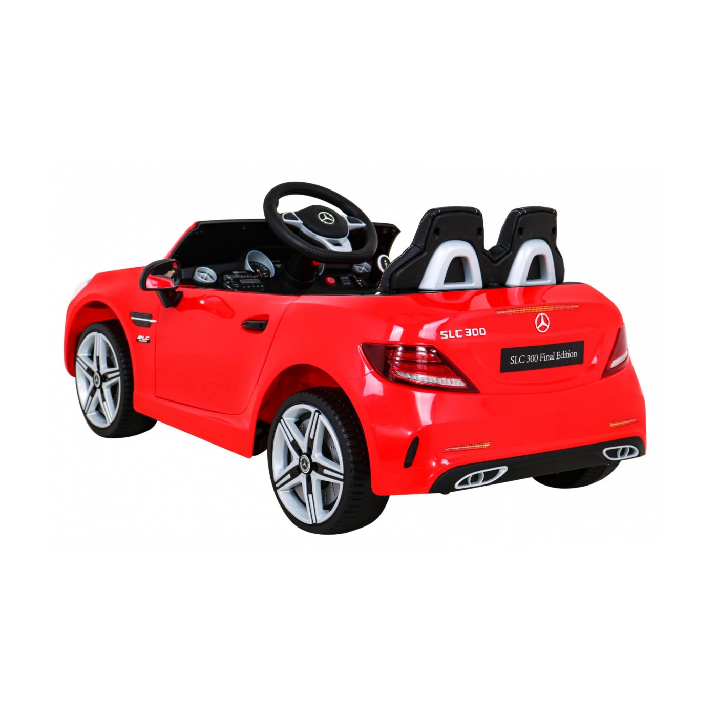 Mercedes Benz SLC300 Dětská baterie Auto Červená MP3 Zvukové světla Dálkové ovládání Pomalý start
