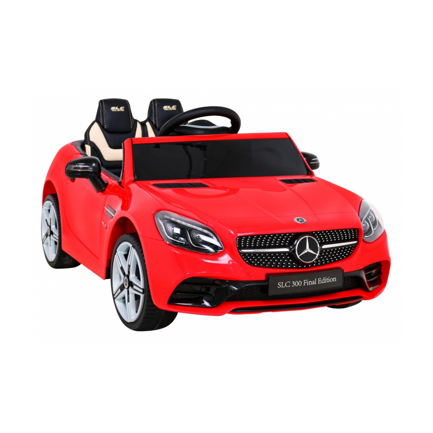 Mercedes Benz SLC300 Dětská baterie Auto Červená MP3 Zvukové světla Dálkové ovládání Pomalý start