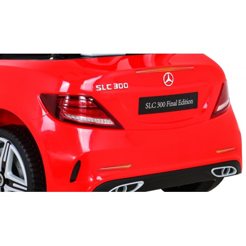 Mercedes Benz SLC300 Dětská baterie Auto Červená MP3 Zvukové světla Dálkové ovládání Pomalý start
