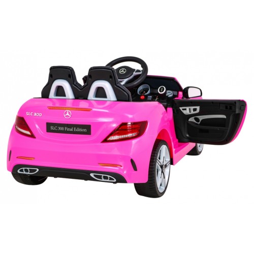 Mercedes Benz SLC300 Dětská baterie Auto Růžový zvuk Světla MP3 Dálkové ovládání Pomalý start