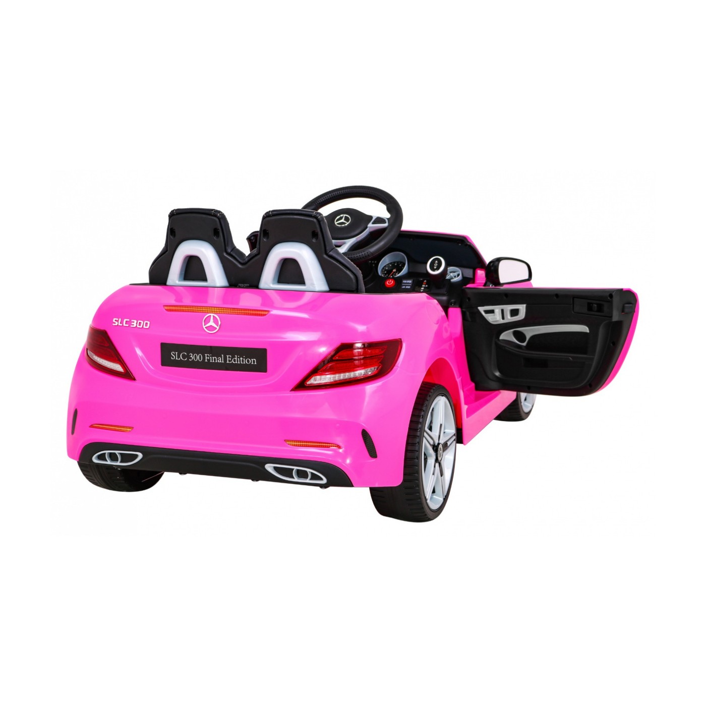 Mercedes Benz SLC300 Dětská baterie Auto Růžový zvuk Světla MP3 Dálkové ovládání Pomalý start