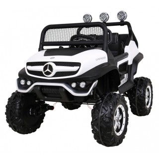 Mercedes Benz Unimog Děti Bílá Pohon 4x4 Dálkový Kufr Pomalý Start MP3 LED