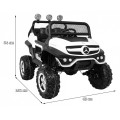 Mercedes Benz Unimog Děti Bílá Pohon 4x4 Dálkový Kufr Pomalý Start MP3 LED