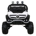 Mercedes Benz Unimog Děti Bílá Pohon 4x4 Dálkový Kufr Pomalý Start MP3 LED