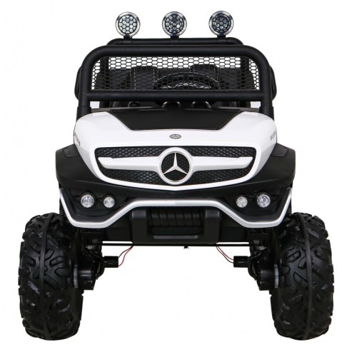 Mercedes Benz Unimog Děti Bílá Pohon 4x4 Dálkový Kufr Pomalý Start MP3 LED