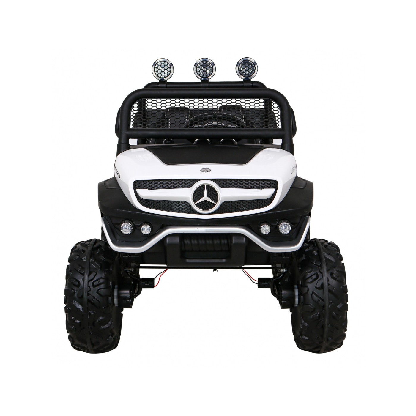 Mercedes Benz Unimog Děti Bílá Pohon 4x4 Dálkový Kufr Pomalý Start MP3 LED
