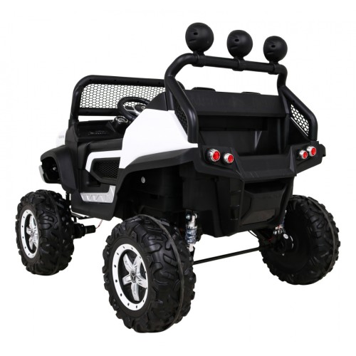 Mercedes Benz Unimog Děti Bílá Pohon 4x4 Dálkový Kufr Pomalý Start MP3 LED