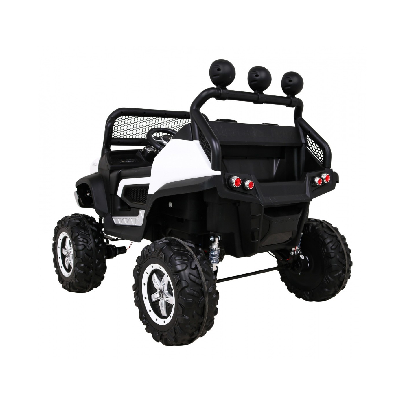 Mercedes Benz Unimog Děti Bílá Pohon 4x4 Dálkový Kufr Pomalý Start MP3 LED