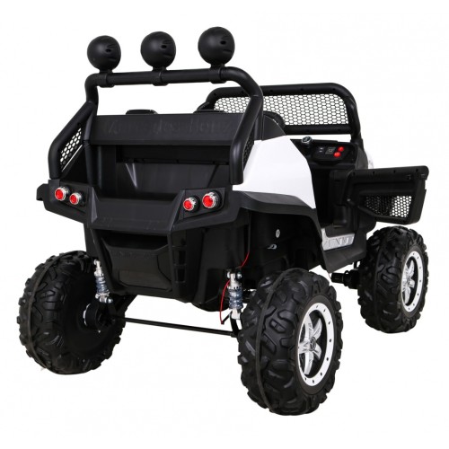 Mercedes Benz Unimog Děti Bílá Pohon 4x4 Dálkový Kufr Pomalý Start MP3 LED