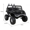 Mercedes Benz Unimog Kids černý 4x4 Drive Remote Trunk Slow Start MP3 LED