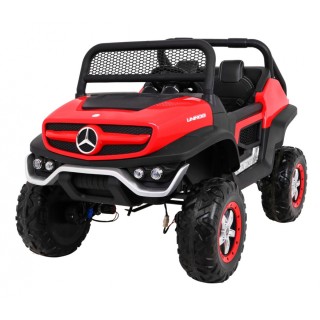 Mercedes Benz Unimog Kids červená 4x4 Drive Remote Trunk Slow Start MP3 LED
