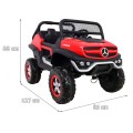 Mercedes Benz Unimog Kids červená 4x4 Drive Remote Trunk Slow Start MP3 LED