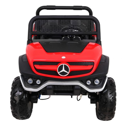 Mercedes Benz Unimog Kids červená 4x4 Drive Remote Trunk Slow Start MP3 LED