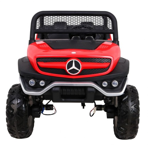 Mercedes Benz Unimog Kids červená 4x4 Drive Remote Trunk Slow Start MP3 LED