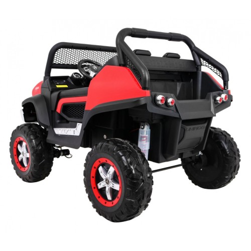 Mercedes Benz Unimog Kids červená 4x4 Drive Remote Trunk Slow Start MP3 LED