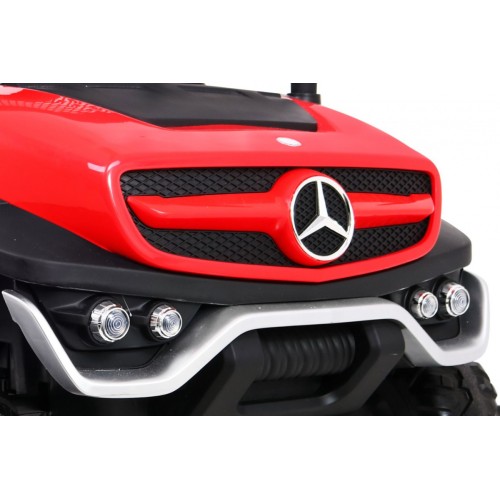 Mercedes Benz Unimog Kids červená 4x4 Drive Remote Trunk Slow Start MP3 LED