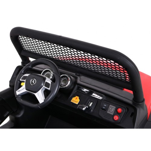 Mercedes Benz Unimog Kids červená 4x4 Drive Remote Trunk Slow Start MP3 LED