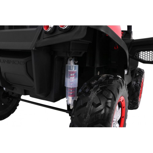 Mercedes Benz Unimog Kids červená 4x4 Drive Remote Trunk Slow Start MP3 LED