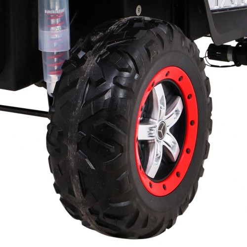 Mercedes Benz Unimog Kids červená 4x4 Drive Remote Trunk Slow Start MP3 LED