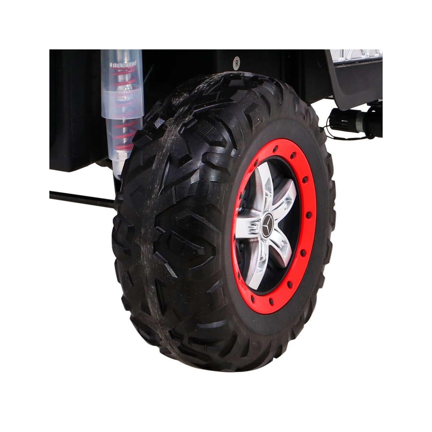 Mercedes Benz Unimog Kids červená 4x4 Drive Remote Trunk Slow Start MP3 LED