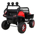 Mercedes Benz Unimog Děti Off-Road červená Naped 4x4 Dálkové ovládání Kufr Pomalý Start MP3 LED
