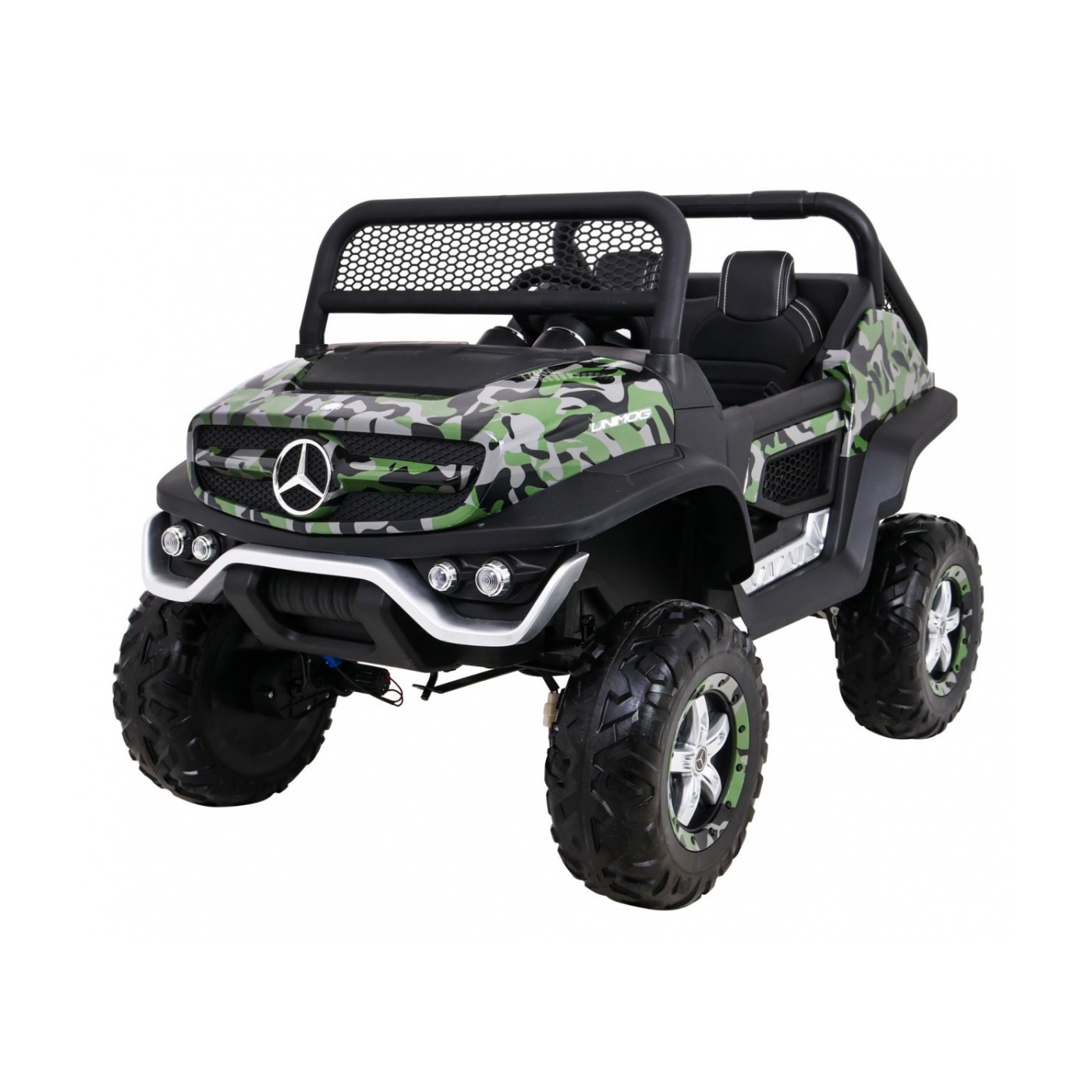 Dětský lak Mercedes Benz Unimog Moro Naped 4x4 dálkové ovládání kufr pomalý start rádio MP3 LED