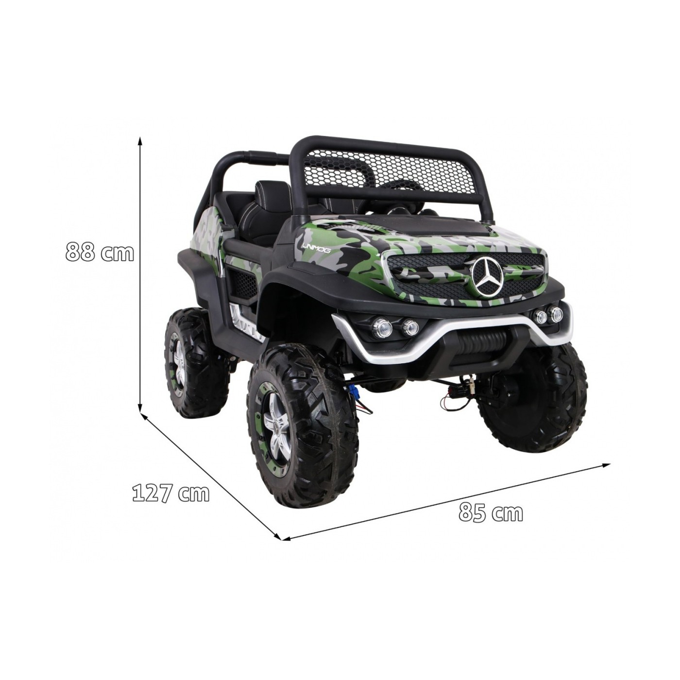 Dětský lak Mercedes Benz Unimog Moro Naped 4x4 dálkové ovládání kufr pomalý start rádio MP3 LED