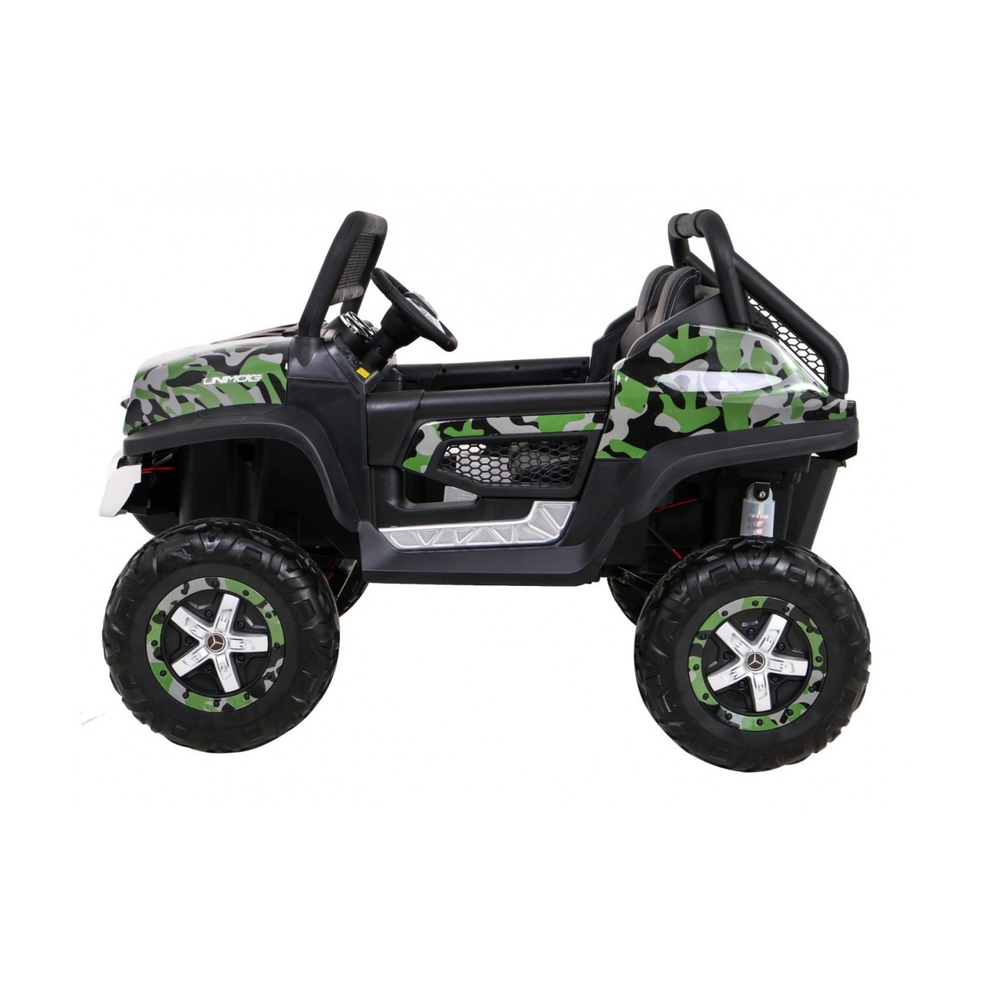 Dětský lak Mercedes Benz Unimog Moro Naped 4x4 dálkové ovládání kufr pomalý start rádio MP3 LED