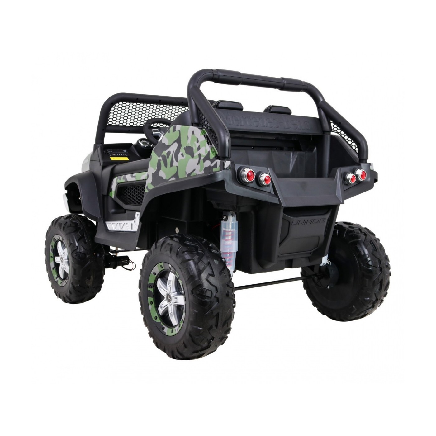 Dětský lak Mercedes Benz Unimog Moro Naped 4x4 dálkové ovládání kufr pomalý start rádio MP3 LED