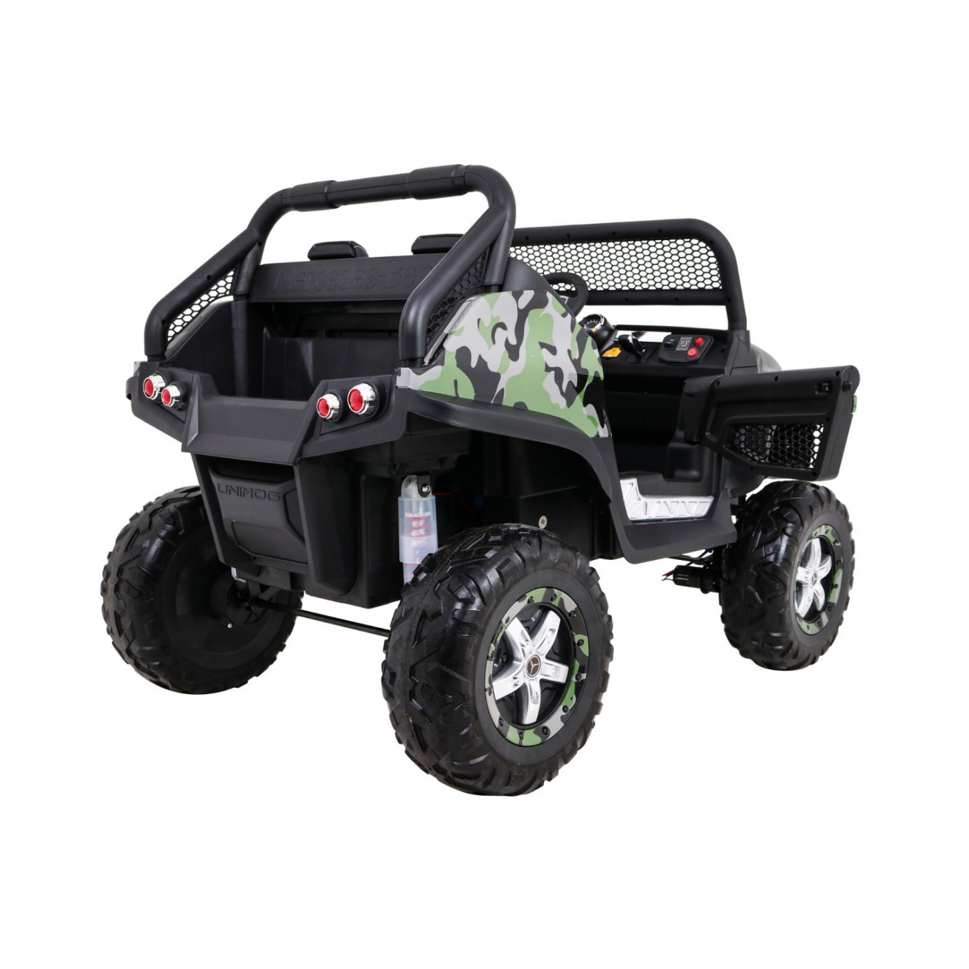 Dětský lak Mercedes Benz Unimog Moro Naped 4x4 dálkové ovládání kufr pomalý start rádio MP3 LED