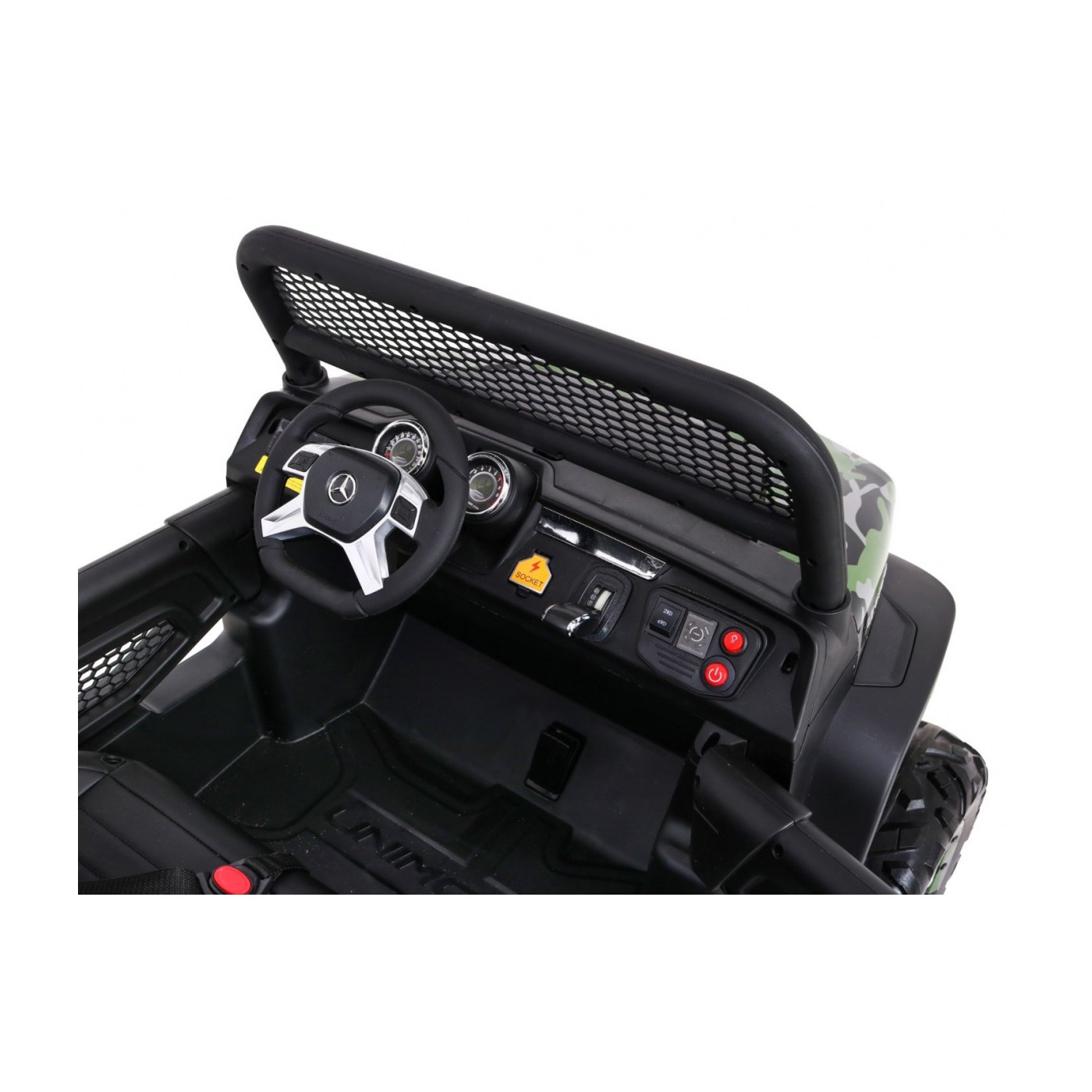 Dětský lak Mercedes Benz Unimog Moro Naped 4x4 dálkové ovládání kufr pomalý start rádio MP3 LED