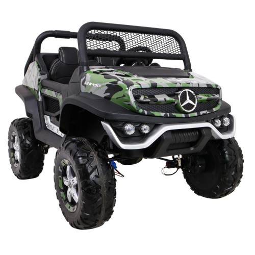 Dětský lak Mercedes Benz Unimog Moro Naped 4x4 dálkové ovládání kufr pomalý start rádio MP3 LED
