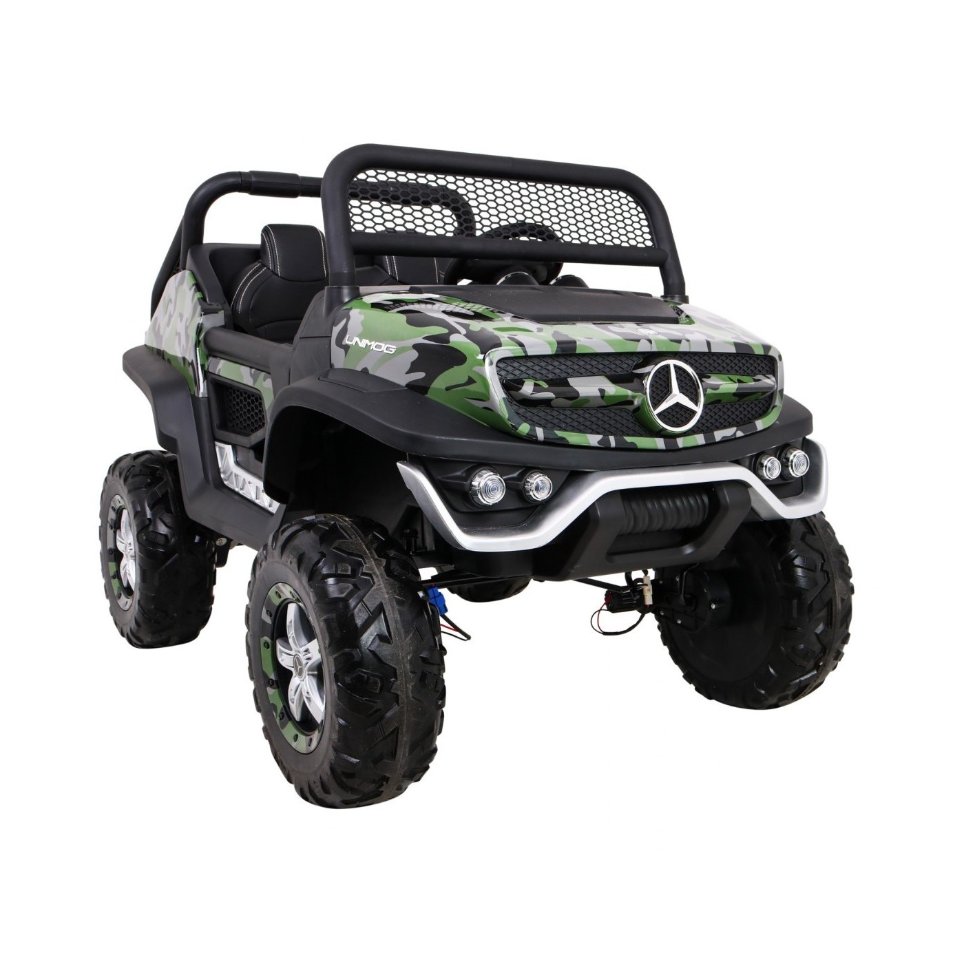 Dětský lak Mercedes Benz Unimog Moro Naped 4x4 dálkové ovládání kufr pomalý start rádio MP3 LED