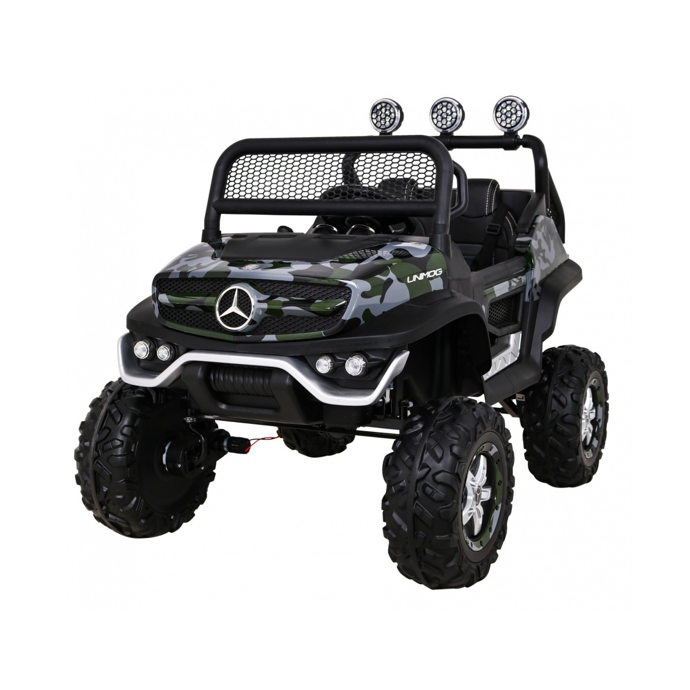 Dětský lak Mercedes Benz Unimog Moro + Naped 4x4 + dálkové ovládání + kufr + start zdarma + MP3 LED