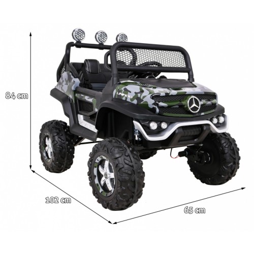 Dětský lak Mercedes Benz Unimog Moro + Naped 4x4 + dálkové ovládání + kufr + start zdarma + MP3 LED