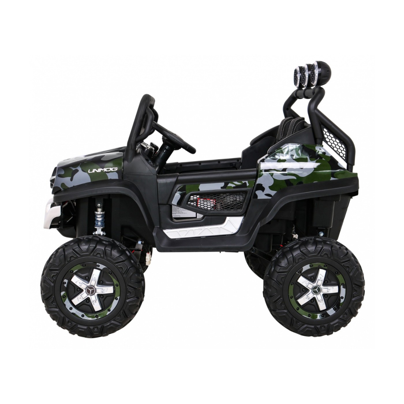 Dětský lak Mercedes Benz Unimog Moro + Naped 4x4 + dálkové ovládání + kufr + start zdarma + MP3 LED
