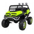 Mercedes Benz Unimog Kids zelená 4x4 Drive Remote Trunk Slow Start MP3 LED