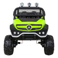 Mercedes Benz Unimog Kids zelená 4x4 Drive Remote Trunk Slow Start MP3 LED