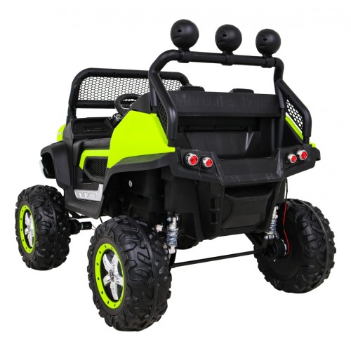 Mercedes Benz Unimog Kids zelená 4x4 Drive Remote Trunk Slow Start MP3 LED
