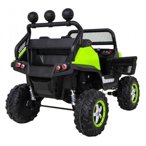 Mercedes Benz Unimog Kids zelená 4x4 Drive Remote Trunk Slow Start MP3 LED