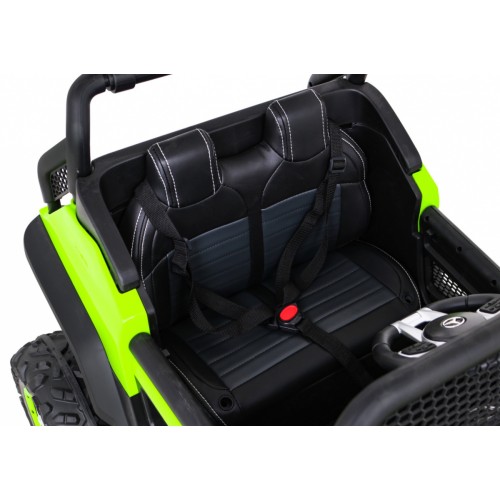 Mercedes Benz Unimog Kids zelená 4x4 Drive Remote Trunk Slow Start MP3 LED